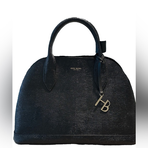 Henri Bendel Black Textured Satchel *BRAND NEW - Picture 1 of 14